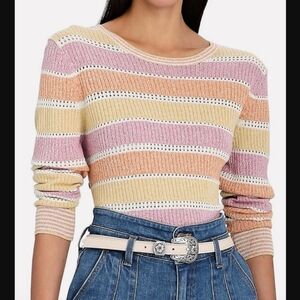 Veronica Beard Raimi Color Blocked Pullover Sweater Pastel Multi